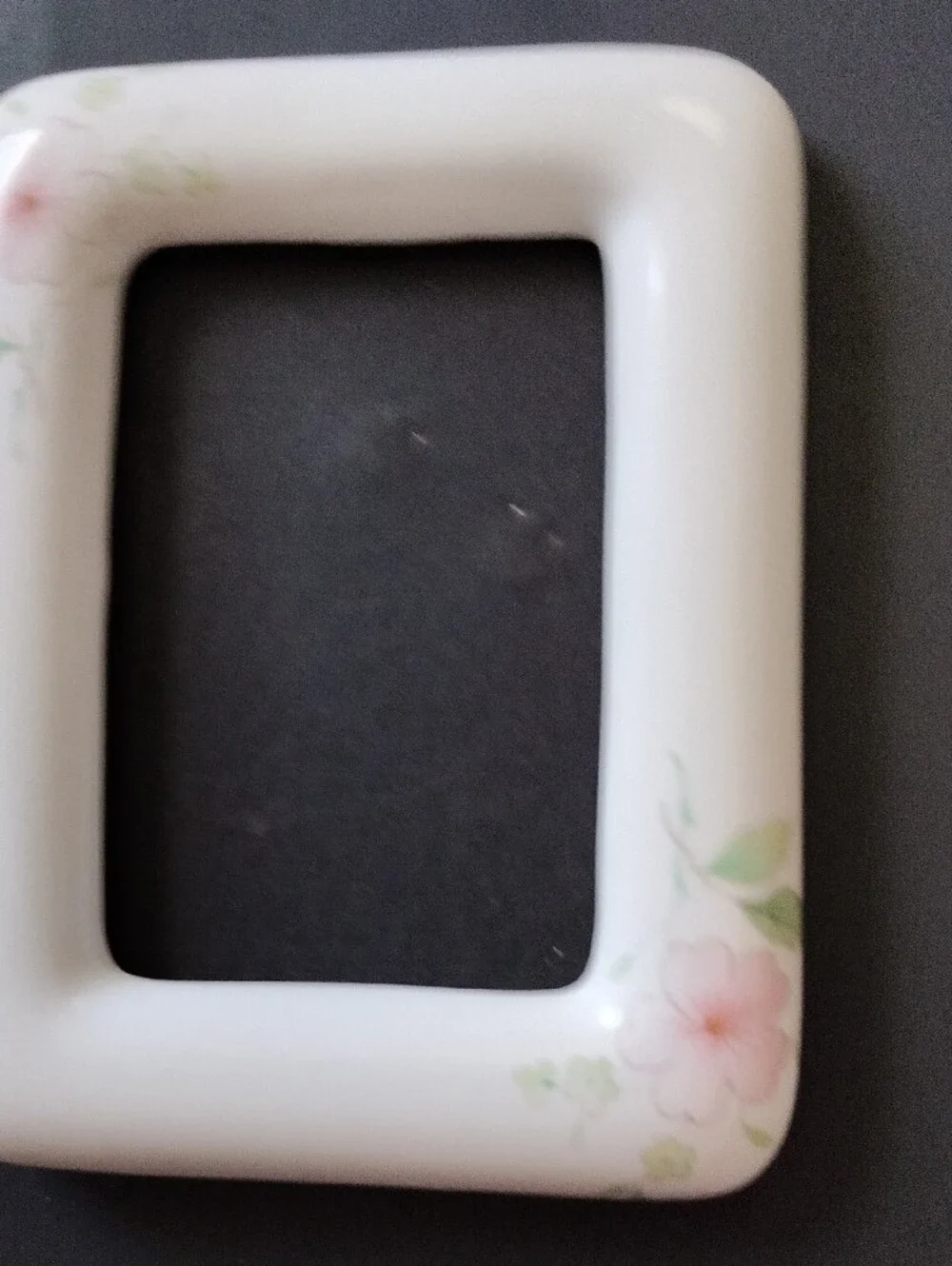 White Floral Ceramic Wall Accent Frame - Soft Pink Flowers
